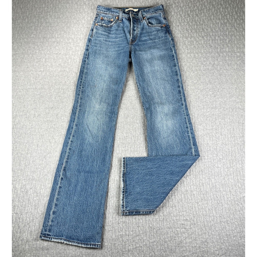 Levi's Premium Wedgie Bootcut Jeans Women 23x31 Blue High Rise Button Fly